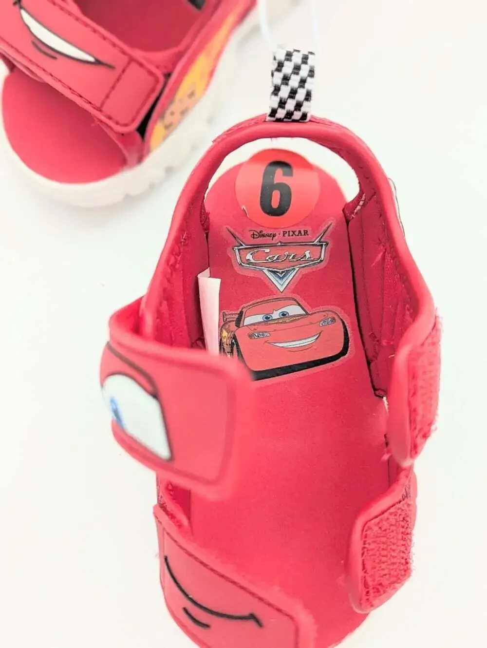 NWT Cars Lightning McQueen Kids (Size 6) Light-Up Sandals w/Velcro Open/Close